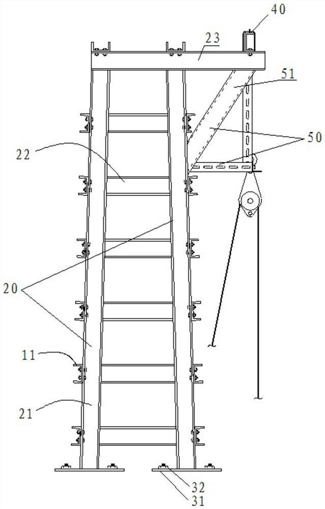 A combined cable hoisting and laying auxiliary device