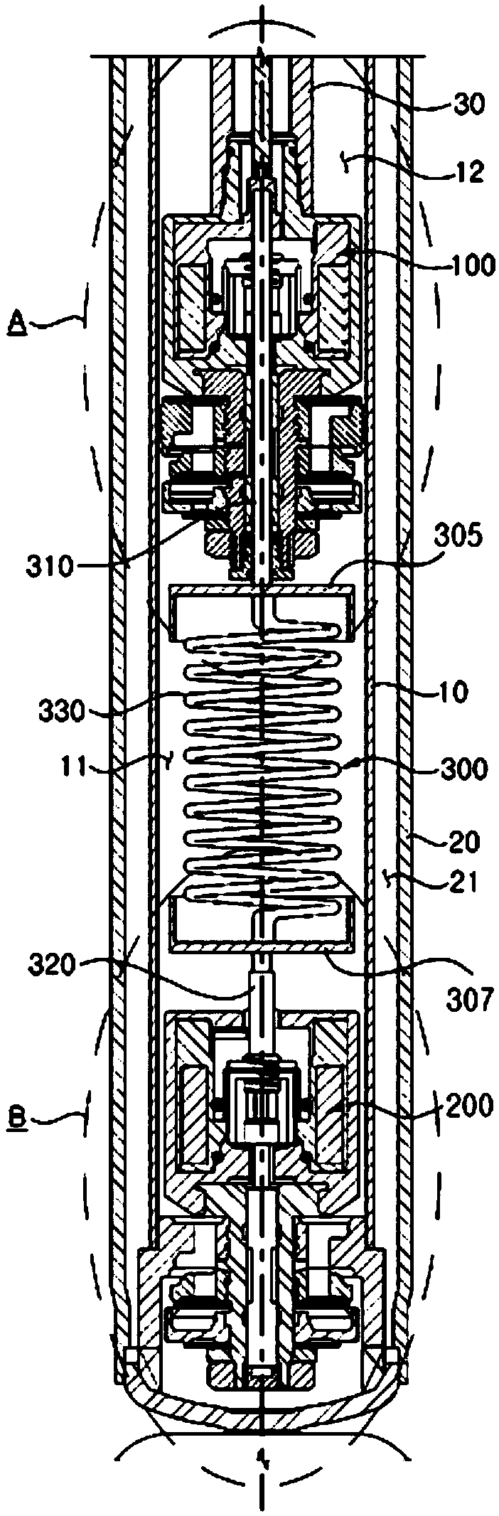 Damping force controlling shock absorber