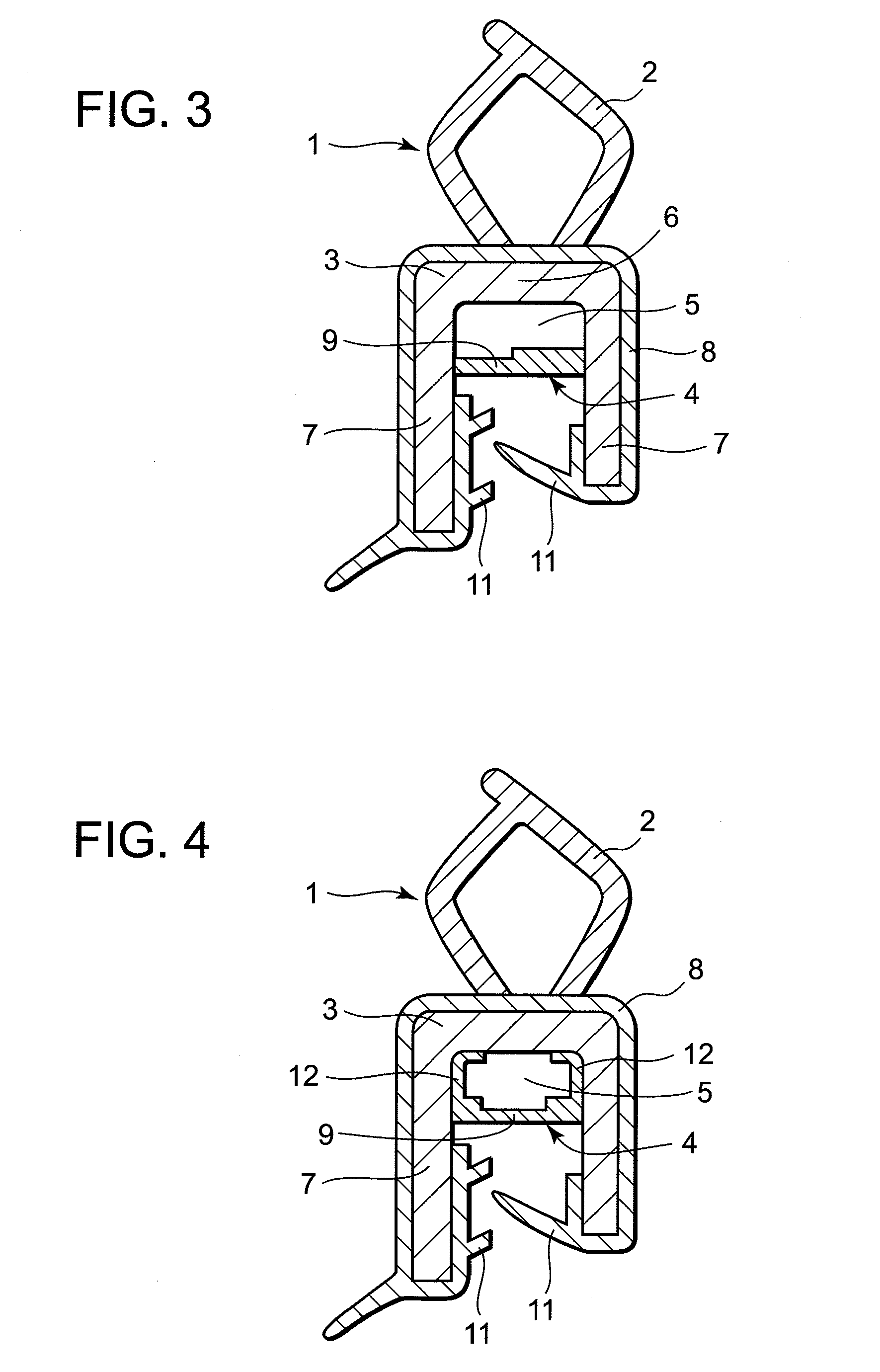 Extrusion molded product having a core material
