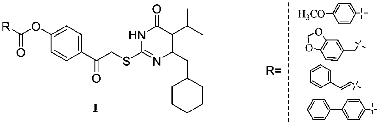 6-cyclohexylmethylpyrimidinone HIV reverse transcriptase inhibitor, its preparation method and application