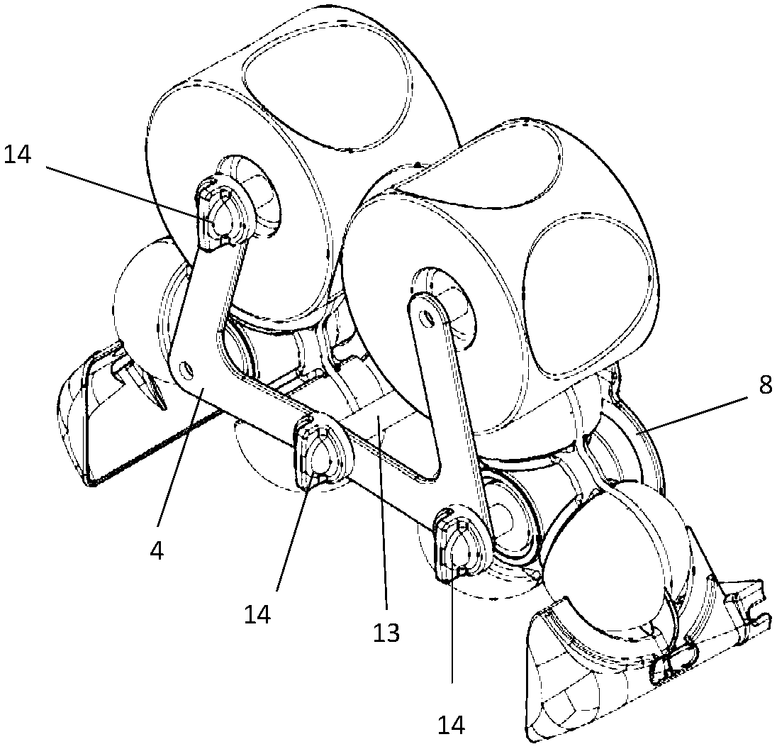 Sandwich type support for juicing unit and machine incorporating said support