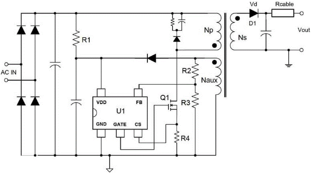 Self-adaption dynamic detection circuit for switch power source