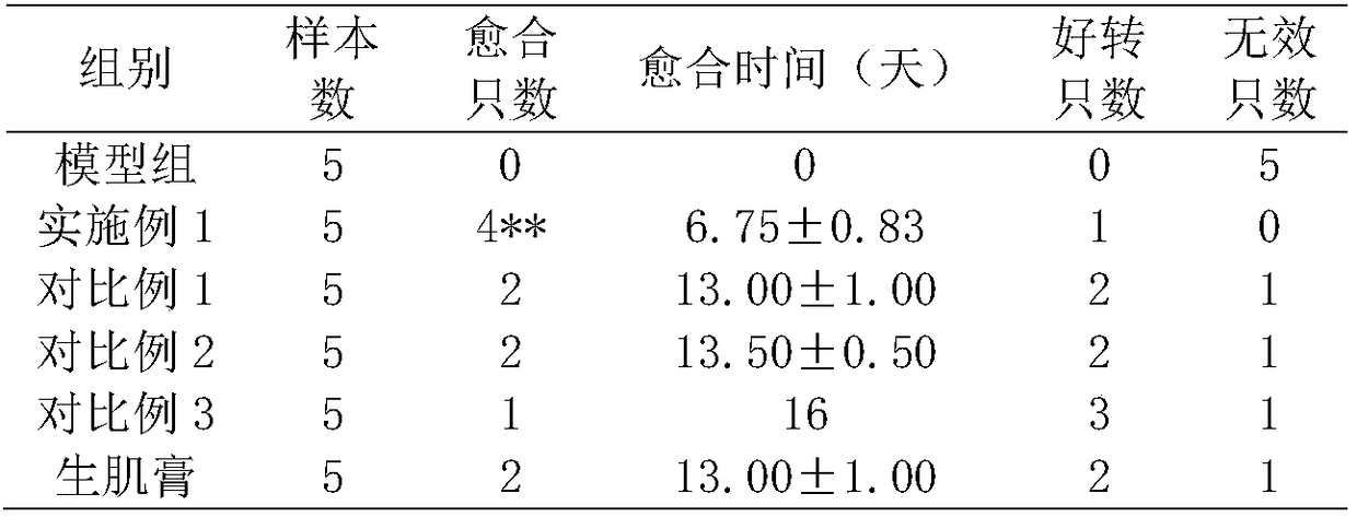 Pharmaceutical composition for treating bedsores as well as preparation method and application thereof