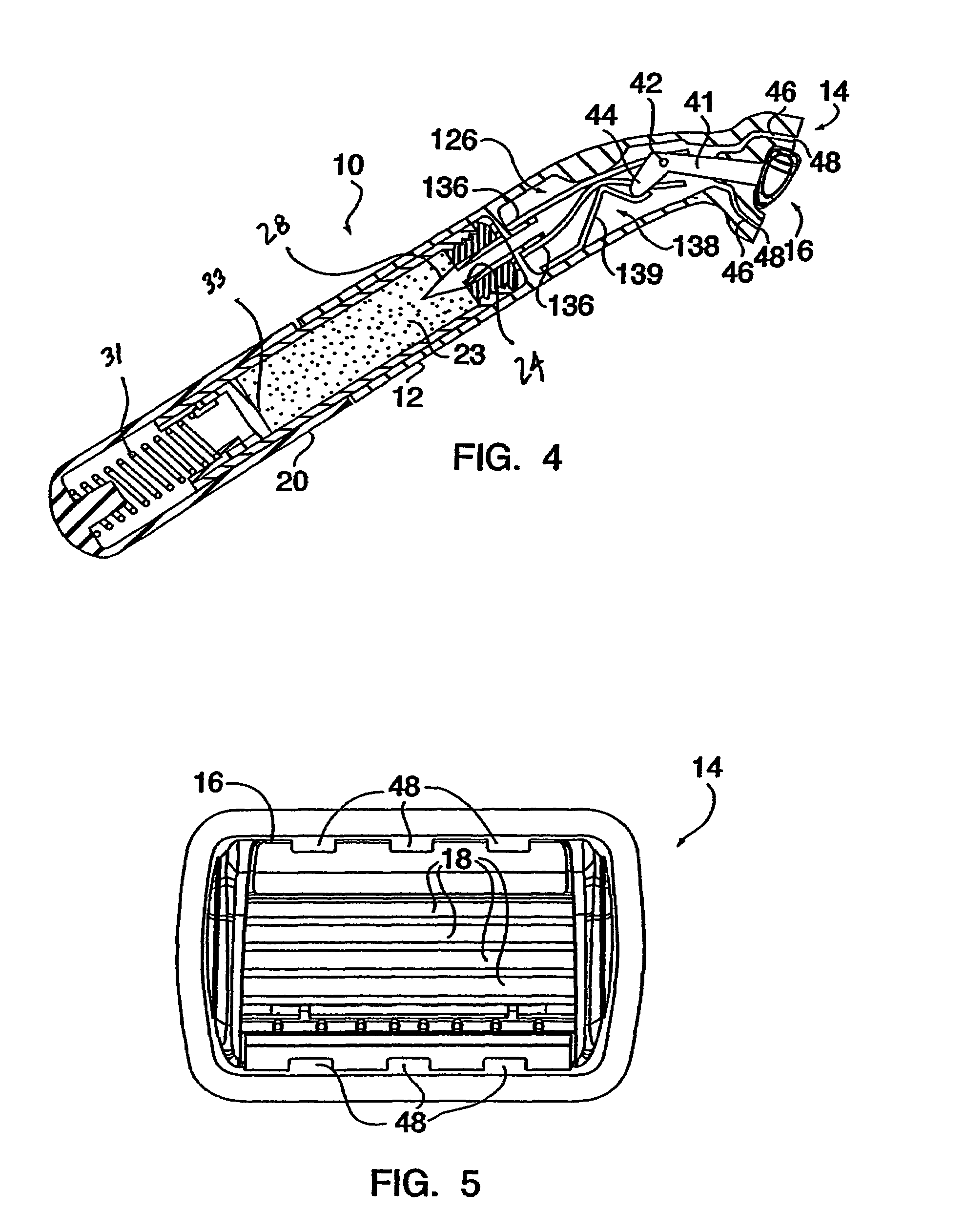 Shaving apparatus with pivot-actuated valve for delivery of shaving aid material