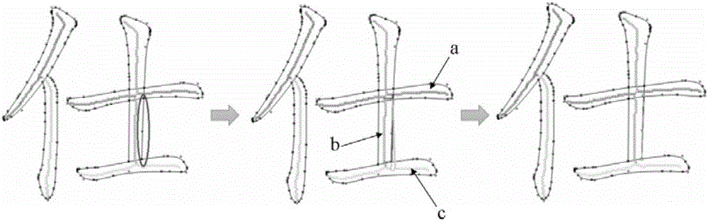 Automatic extraction method for character strokes of vector fonts