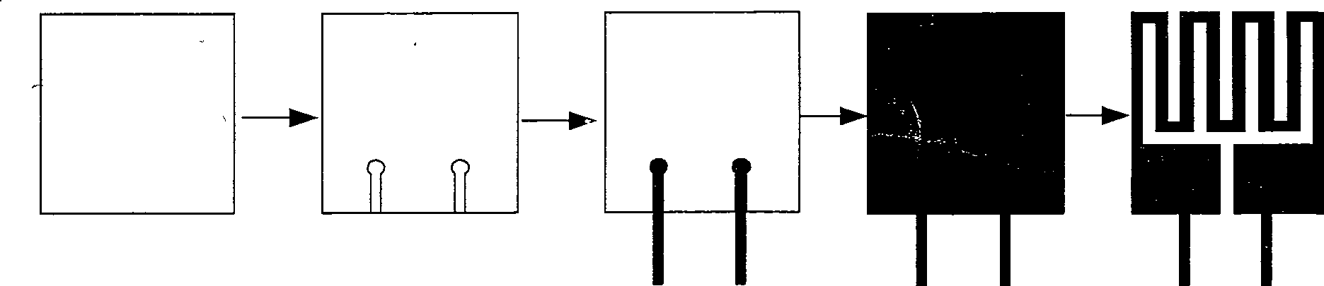 Inserting electrode lead-out method for micro platinum thermal resistance temperature sensor