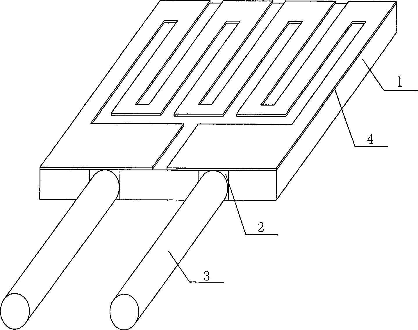 Inserting electrode lead-out method for micro platinum thermal resistance temperature sensor