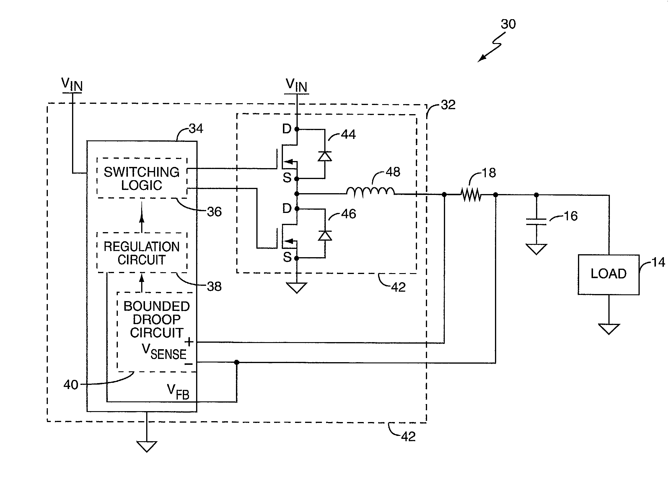 Bounded power supply voltage positioning