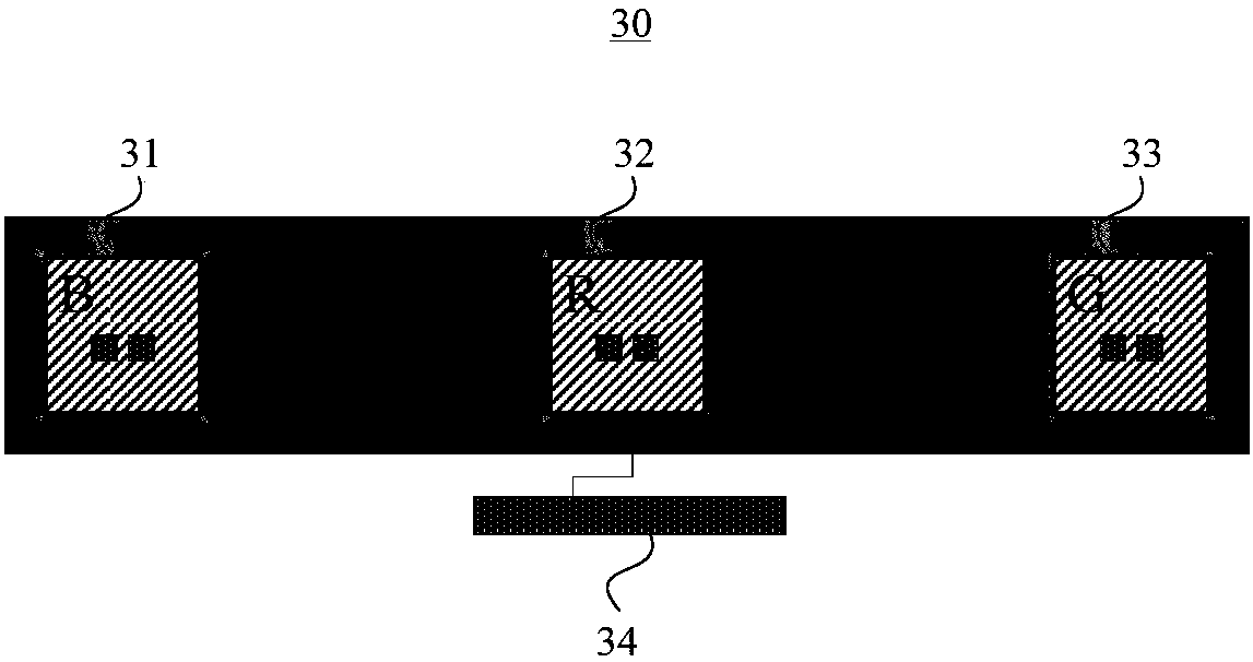 Three color bar-shaped LED chip based virtual LED display module and six frequency doubling display method