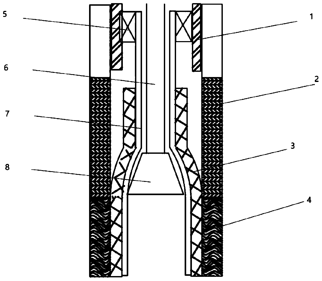 Artificial borehole wall for preventing mudstone formation mud from being produced or channeling, forming method and well-completion structure