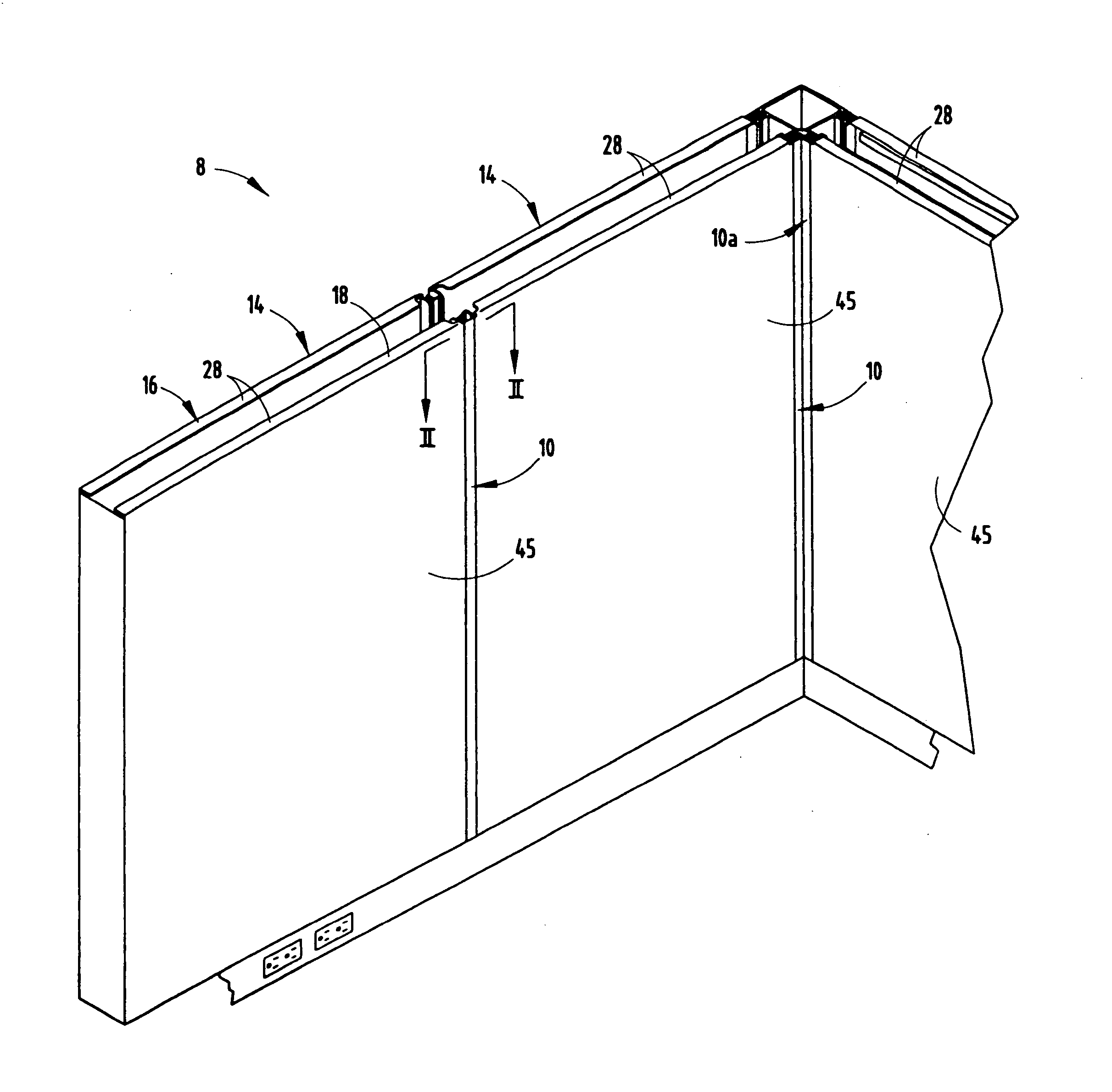 Connector strip for partition panel assembly
