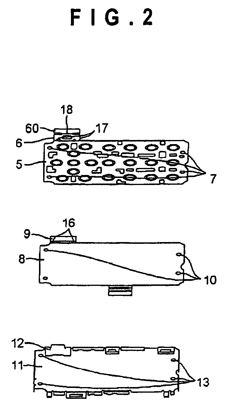 Operating device, information processing terminal including the operating device, and assembly method for the operating device and the information processing terminal