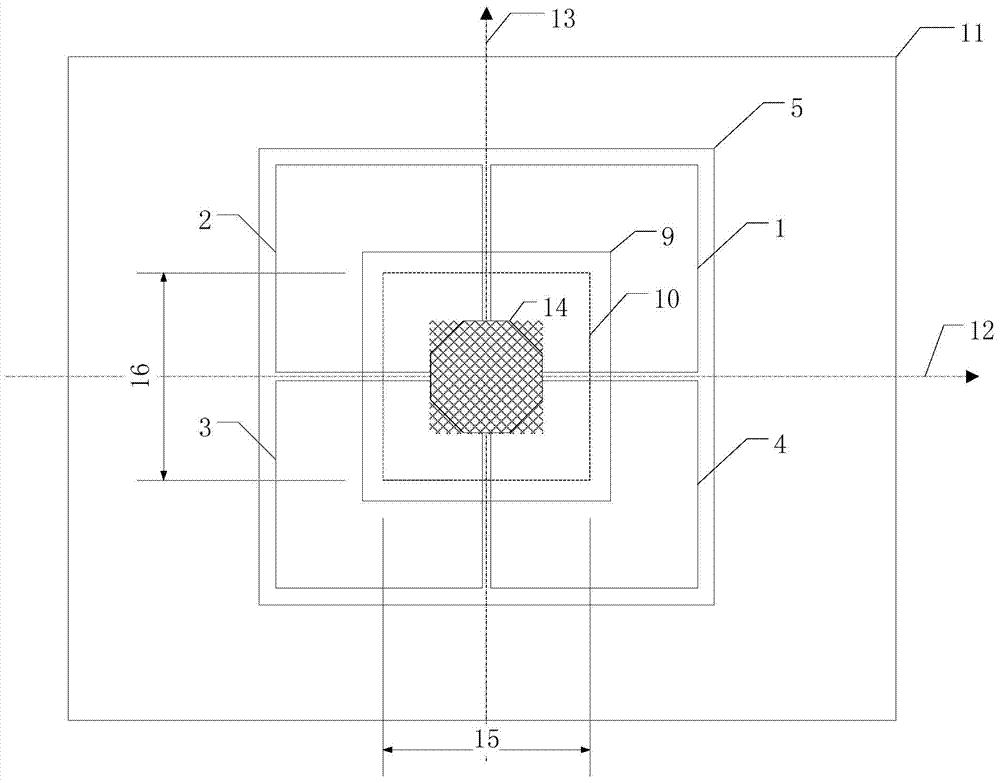 A dual-frequency four-quadrant plane coordinate position detection method