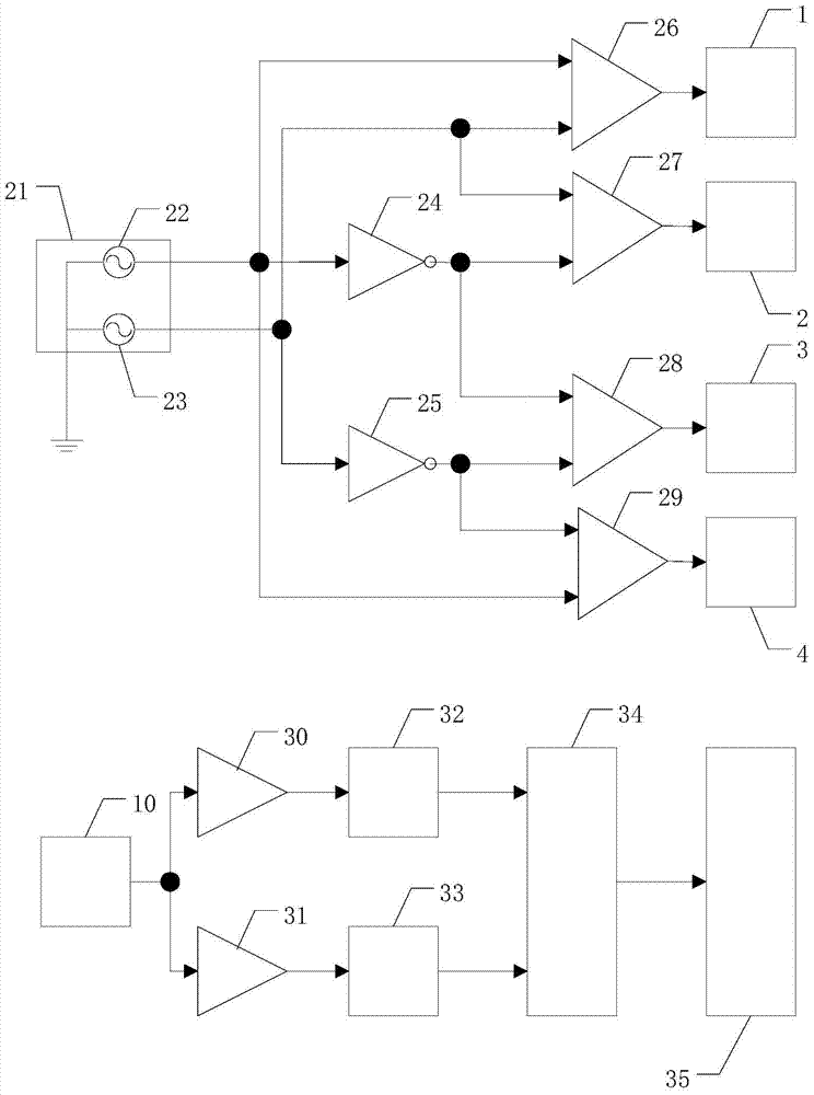 A dual-frequency four-quadrant plane coordinate position detection method