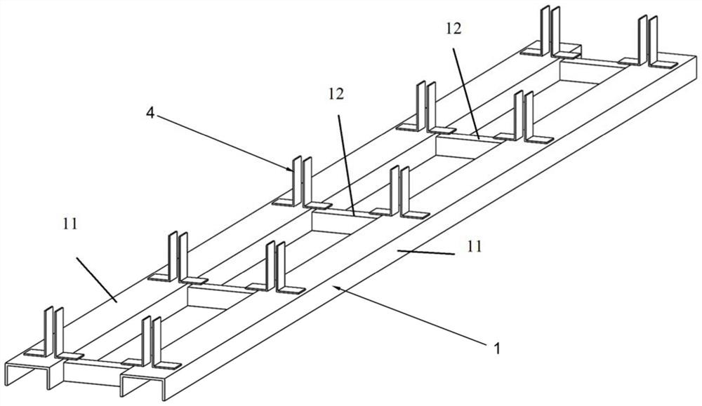 Integrated beam component prefabricated reinforcement framework production and formwork connection auxiliary tool