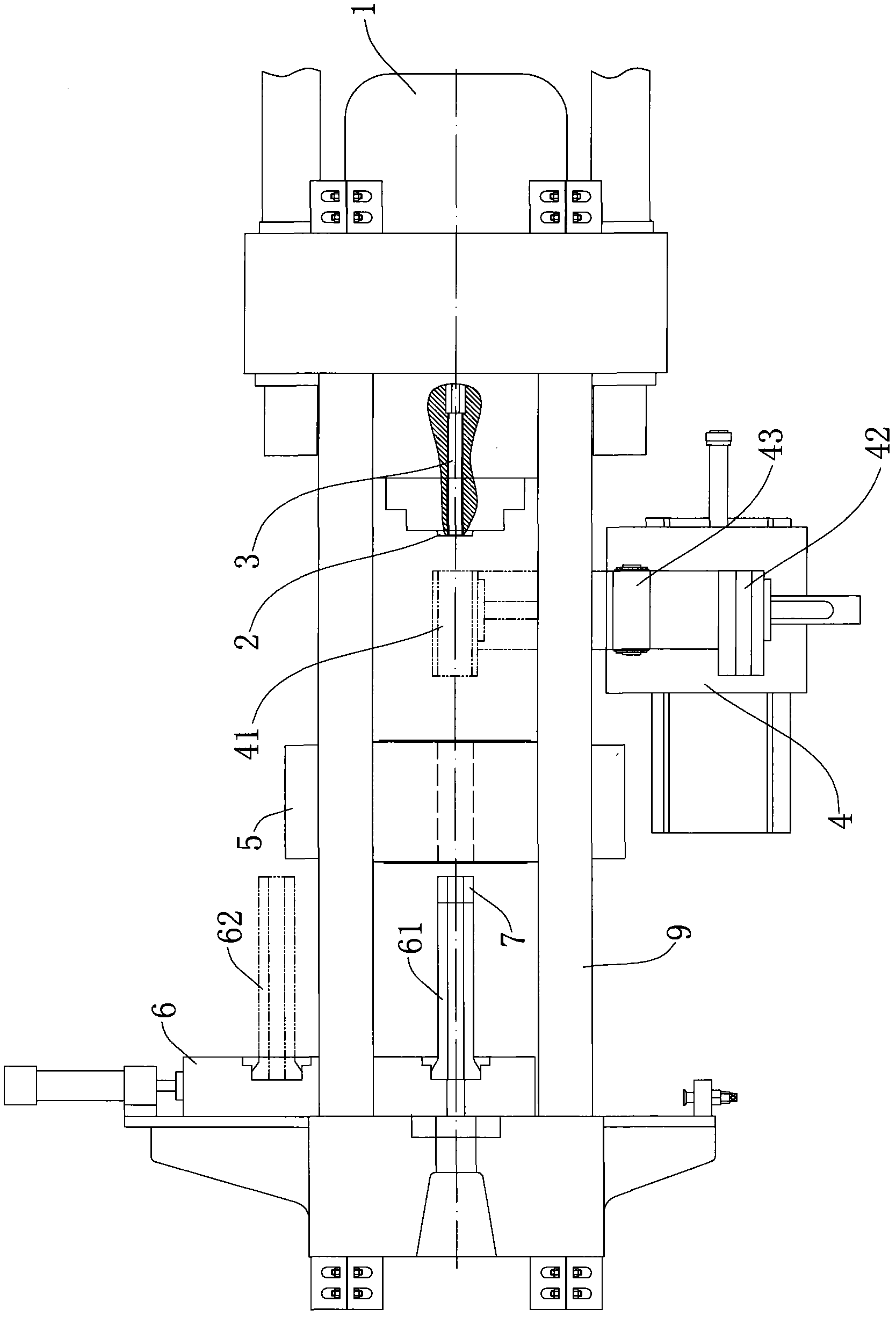 Reverse dual-powered pipe extrusion device and reverse dual-powered pipe extrusion method thereof