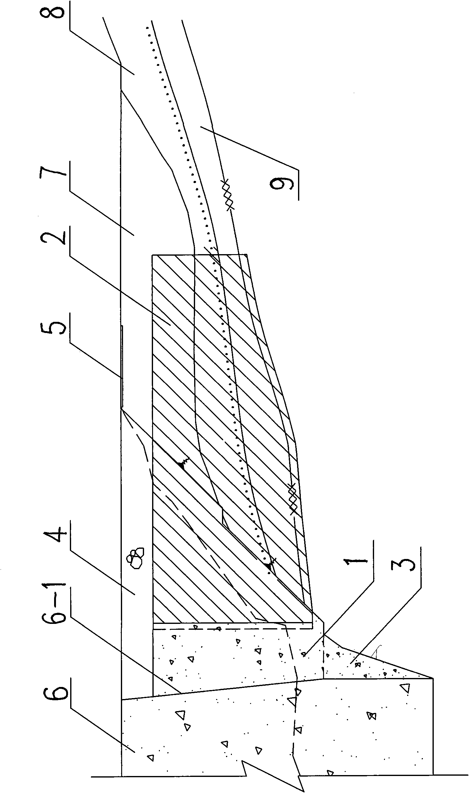 Dam joint structure and construction method thereof