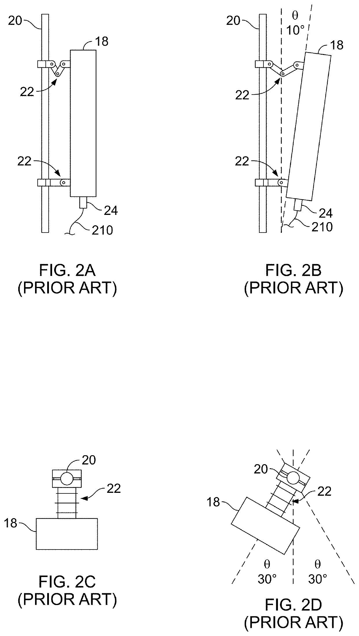 Wireless telecommunication antenna mount and control system and methods of operating the same