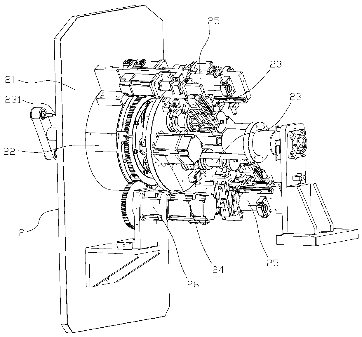 Piece producing and winding integrated device