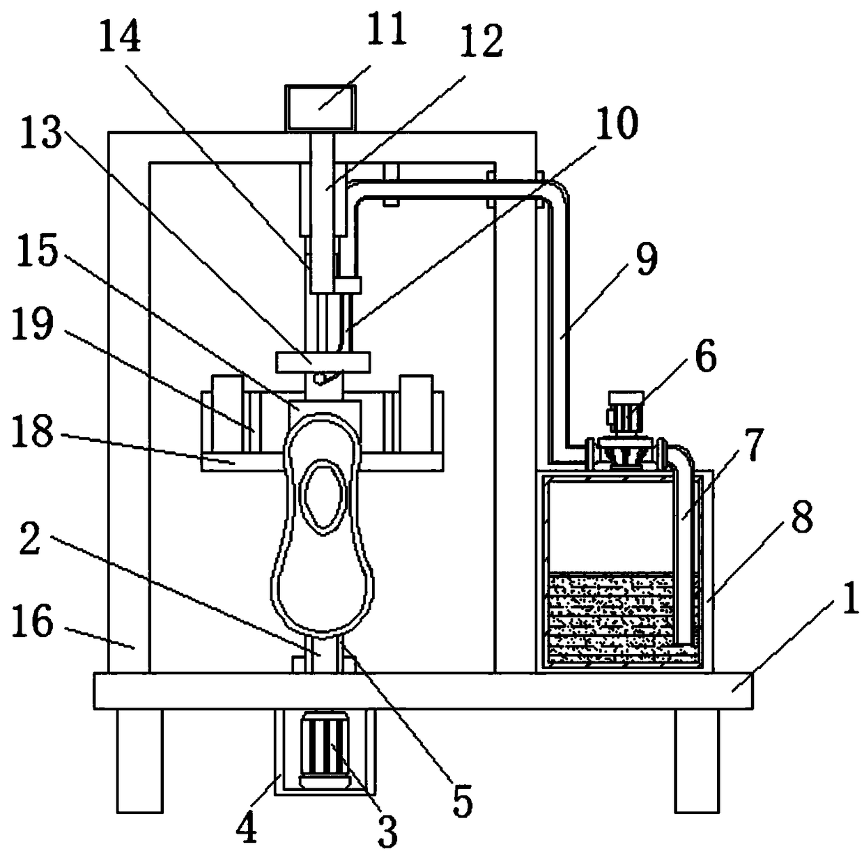 Heelpiece setting machine for cement shoes