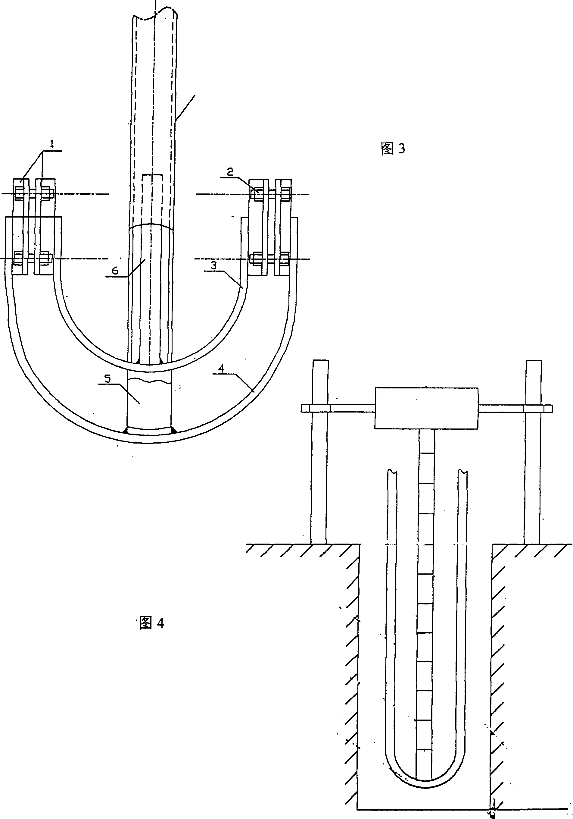 Laying method for erectly buried pipe of earth source heat pump