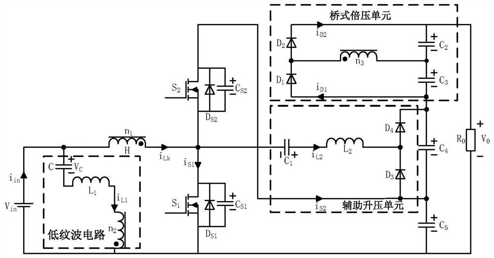 A high-gain boost converter based on three-winding coupled inductance and its working method