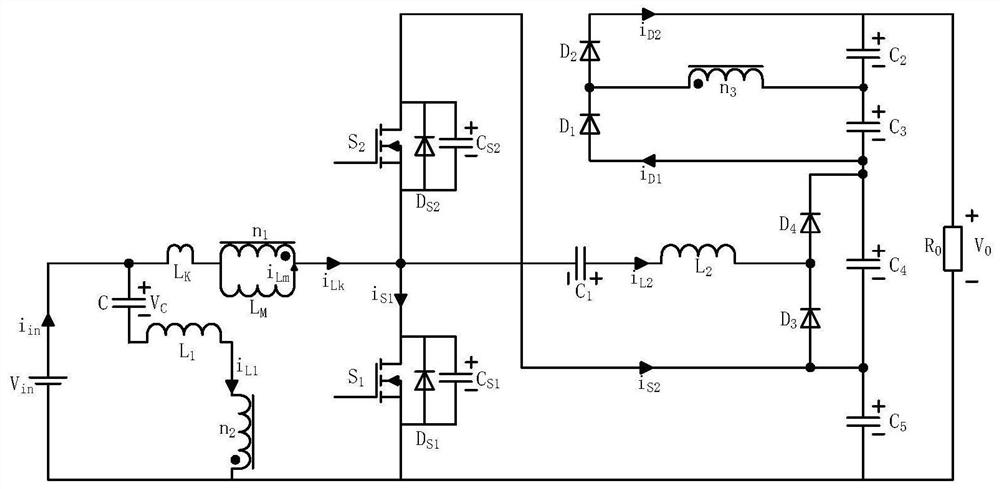 A high-gain boost converter based on three-winding coupled inductance and its working method