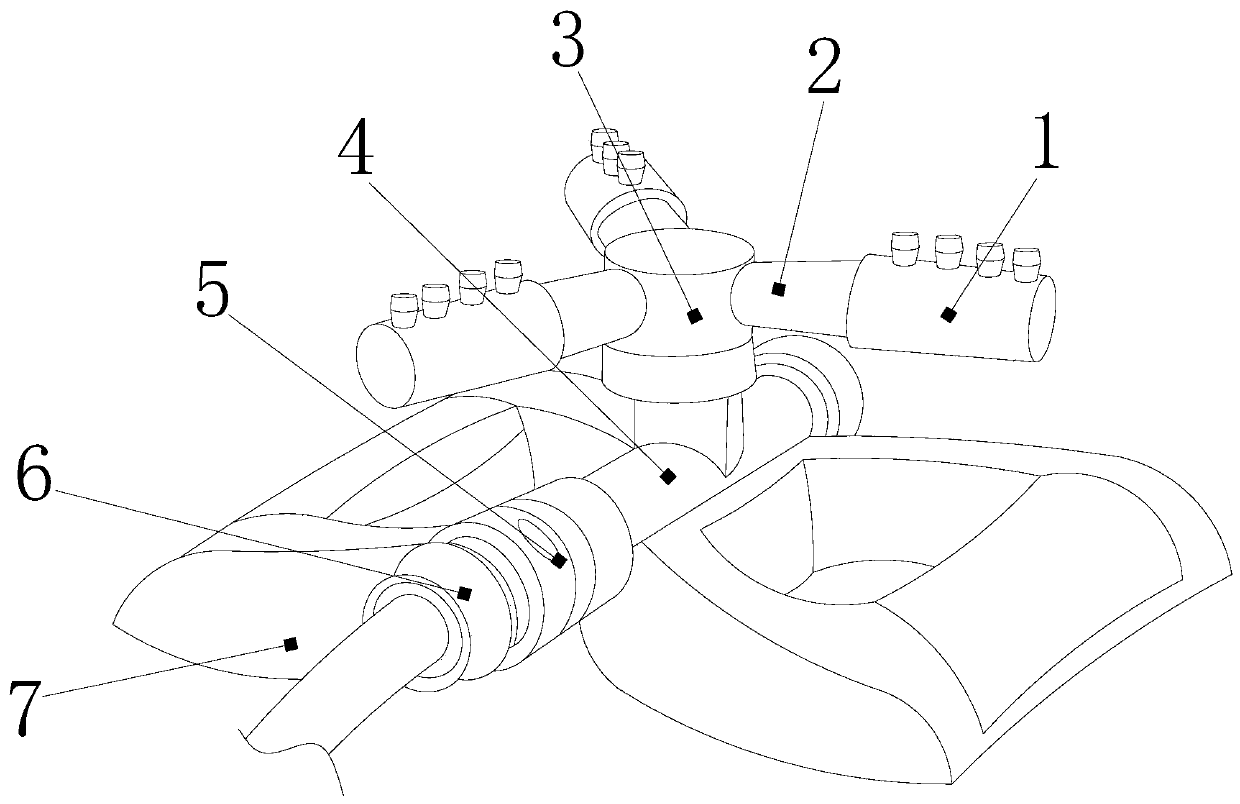 Fertilizer mixing and spraying device for synchronously spraying roots and leaves in paddy field