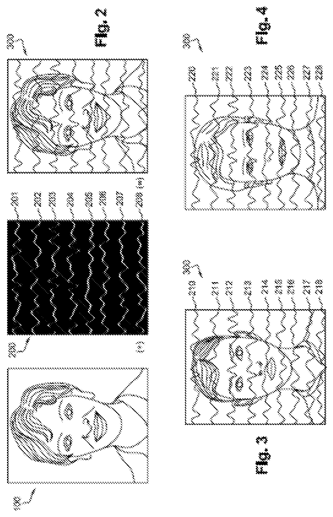 Method for generating variable guilloche patterns, implementing device and identification document comprising such patterns