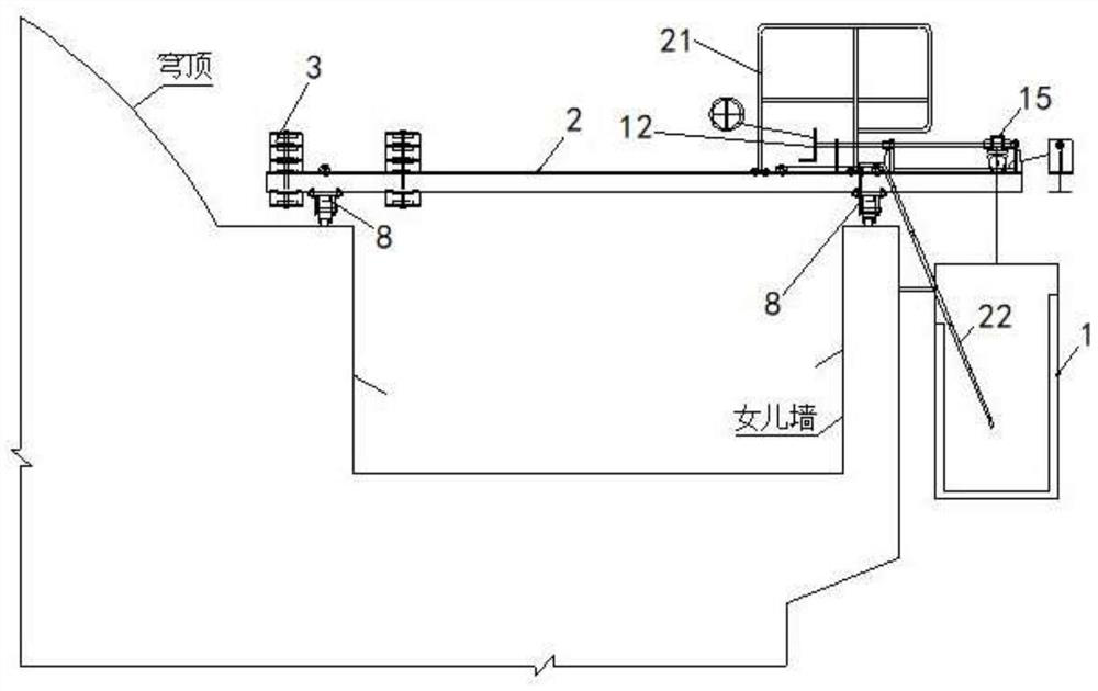 Suspended hanging basket crane for high-altitude outer wall operation based on nuclear reactor