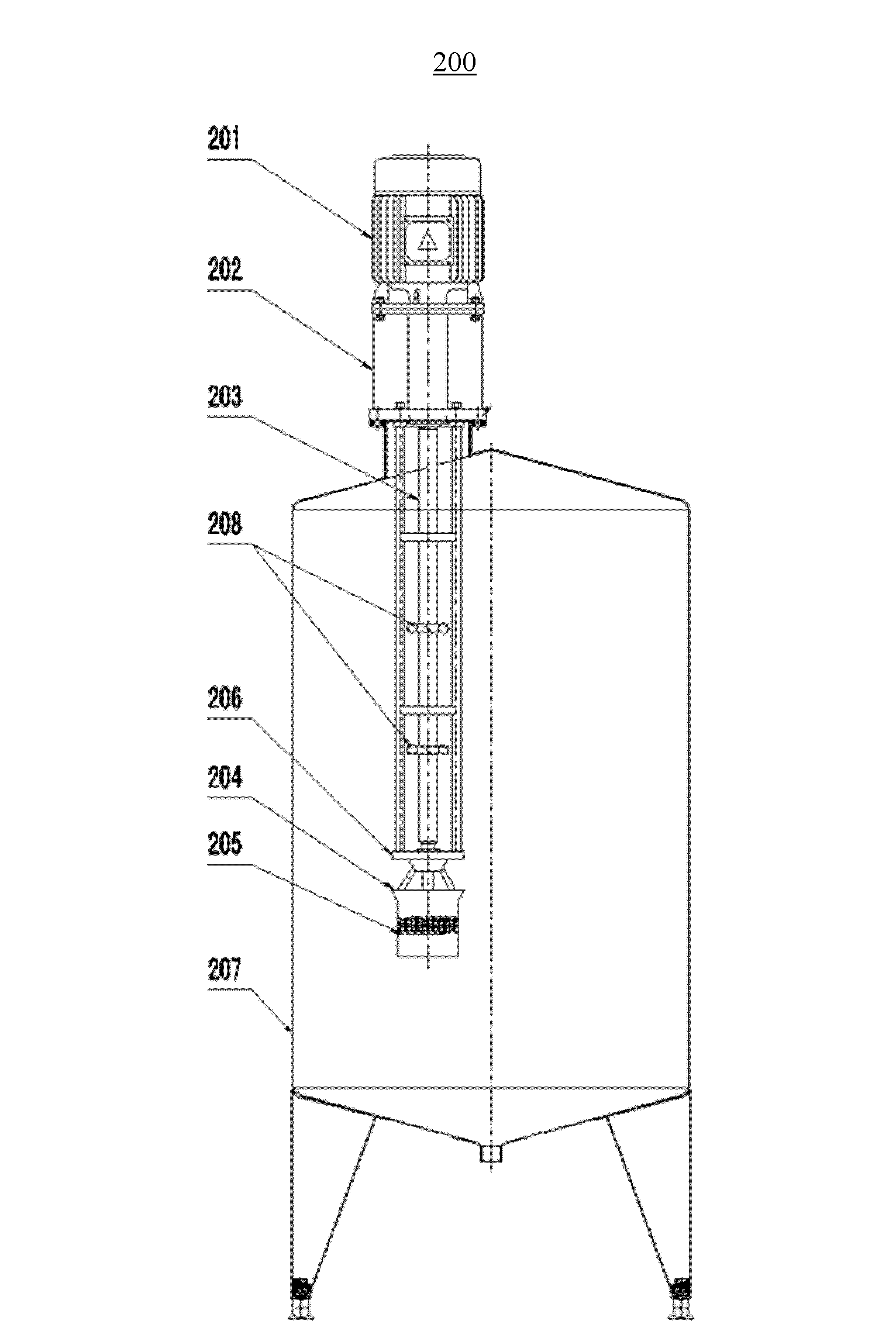 Quick flow type dispersing and mixing machine with three-vane push type rotor