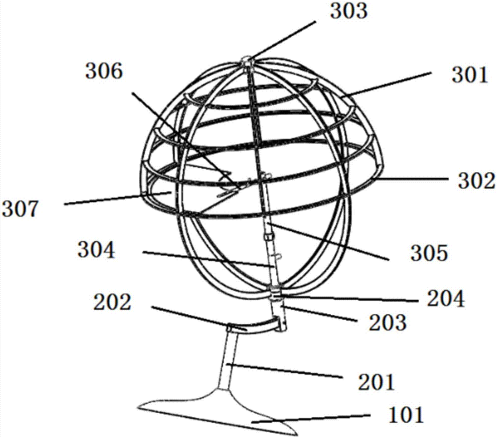 Teaching aid for demonstrating arc length between two equally latitudinal points of spherical surface