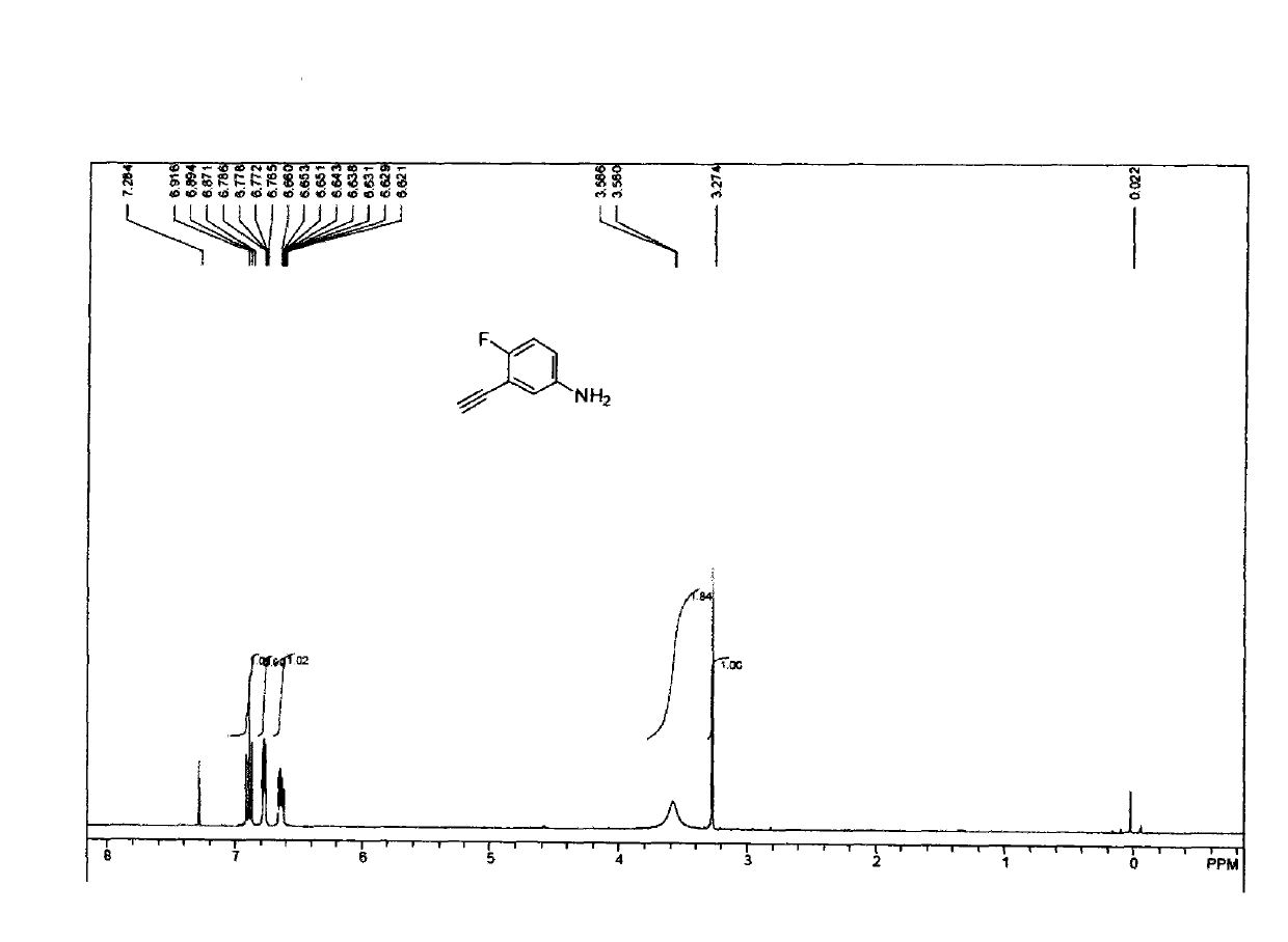 Method for preparing 3-ethynyl-4-fluoroaniline