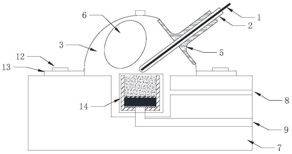 A device and method for realizing dielectric barrier discharge in an in-situ cell of an in-situ infrared analysis device