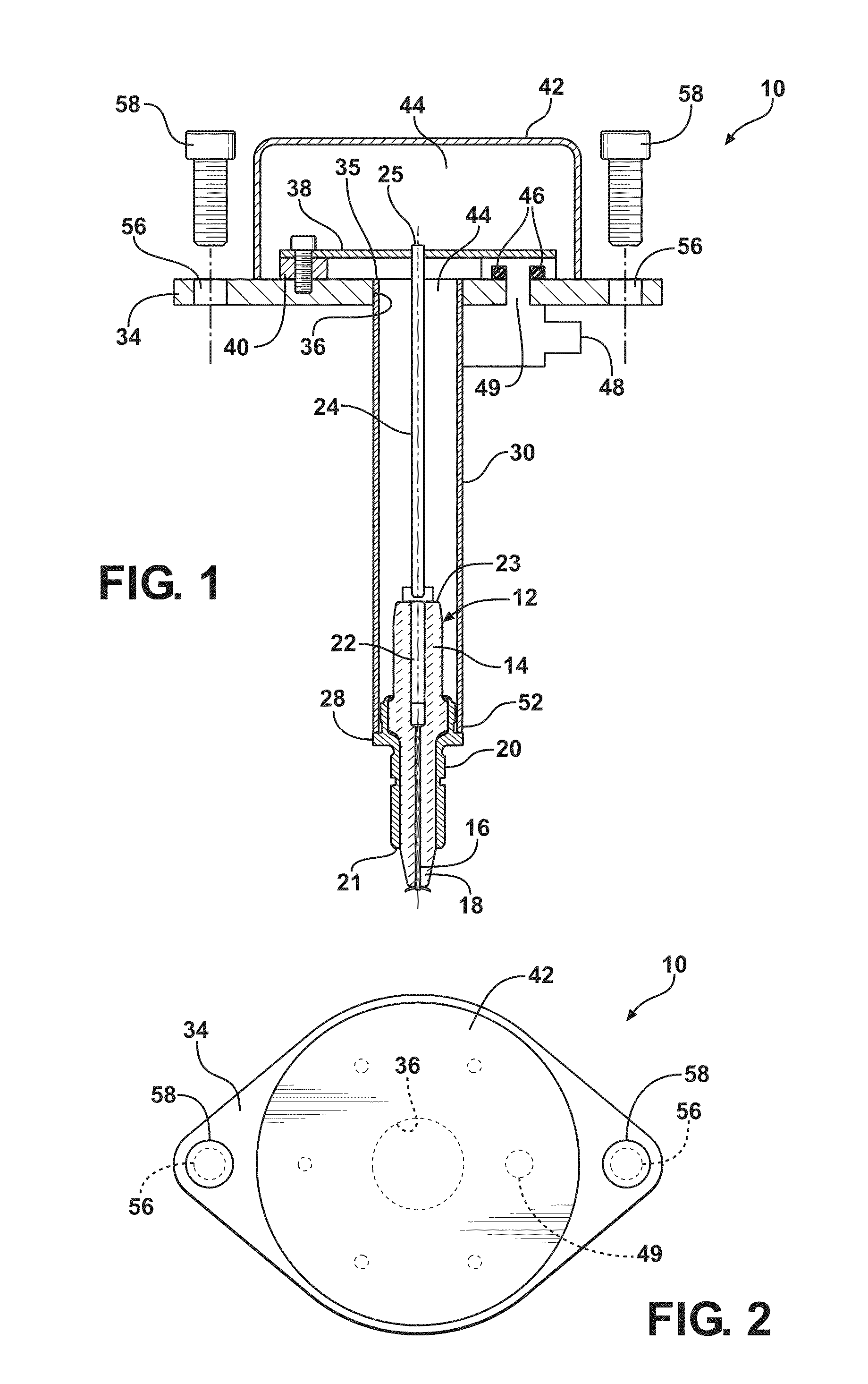 Ignitor for air/fuel mixture and engine therewith and method of assembly thereof into a cylinder head