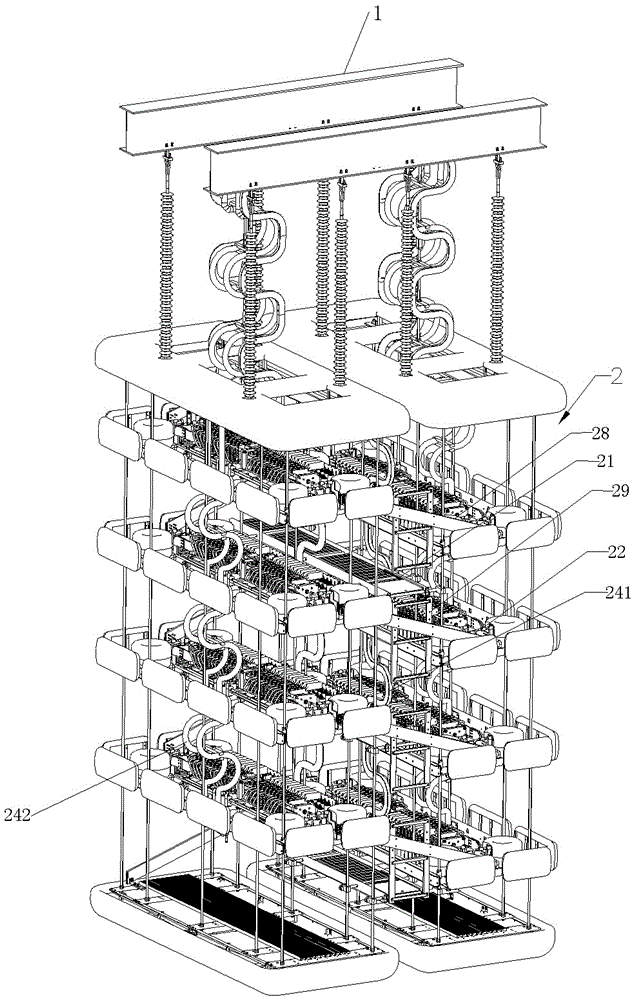 Converter valve tower and valve hall using the same