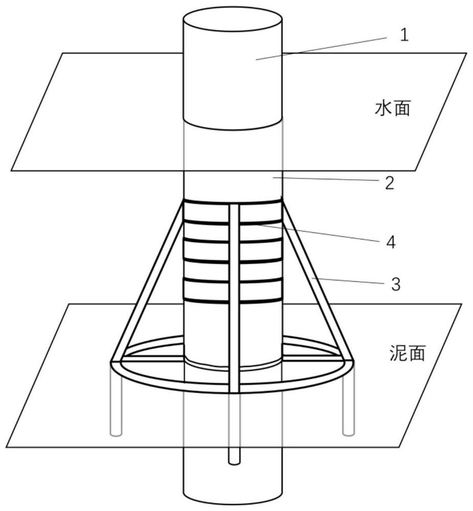 Offshore single pile foundation post-installation reinforcing device and installation method