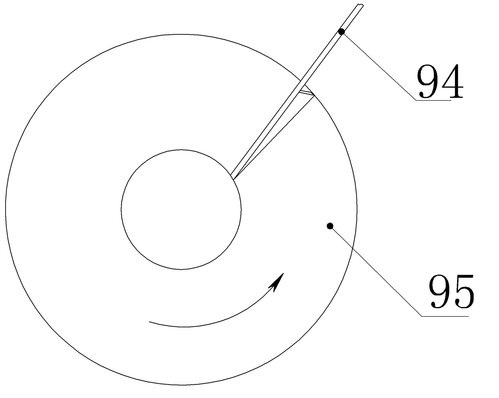 Pneumatic powder conveying gas material separation and decompression device and process