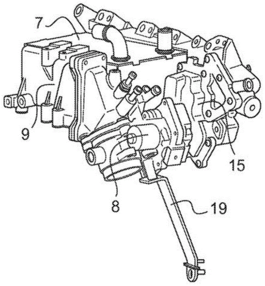Module for supplying gas to motor vehicle engine