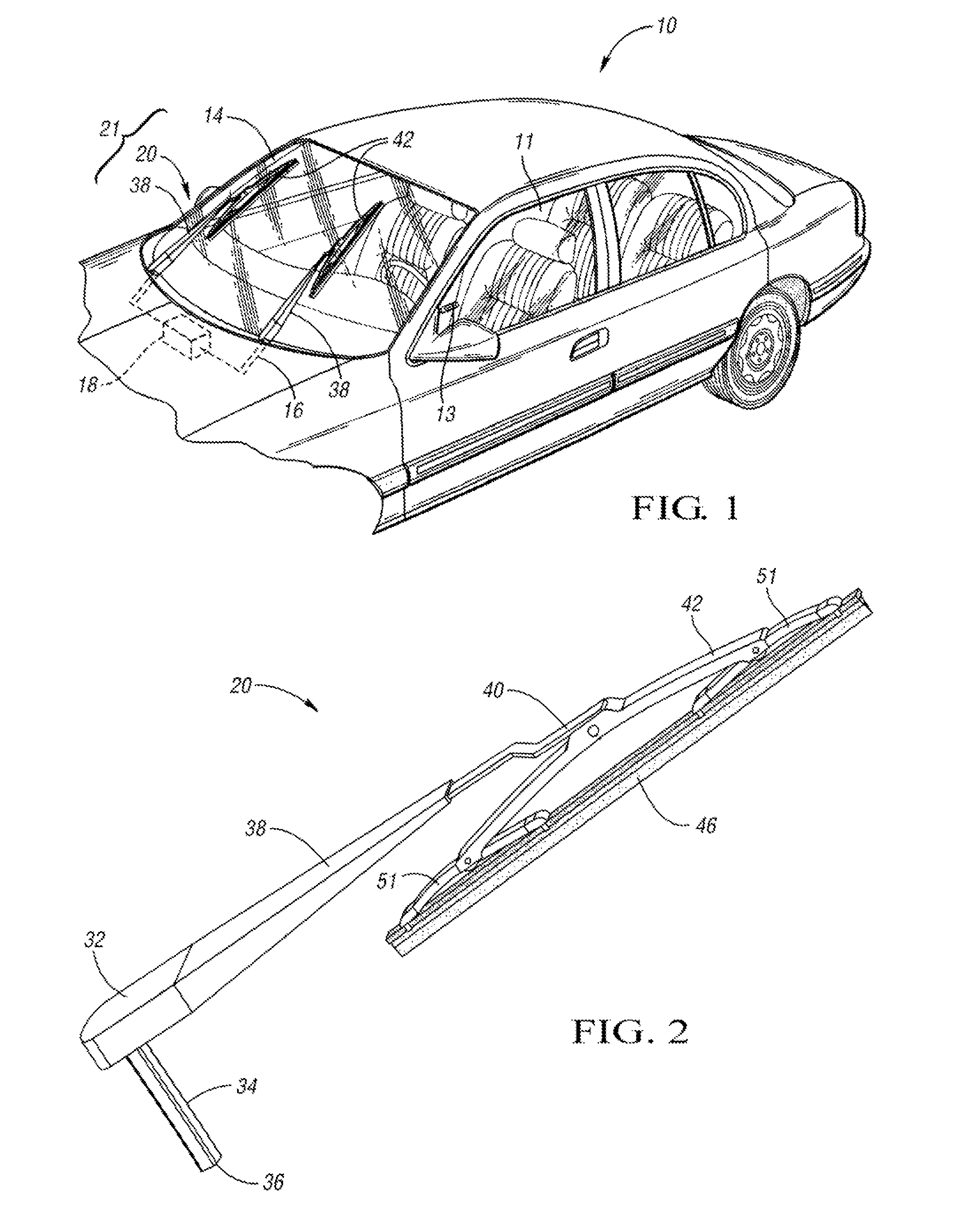 Windshield Wiper Assembly with Unitary Arm and Post