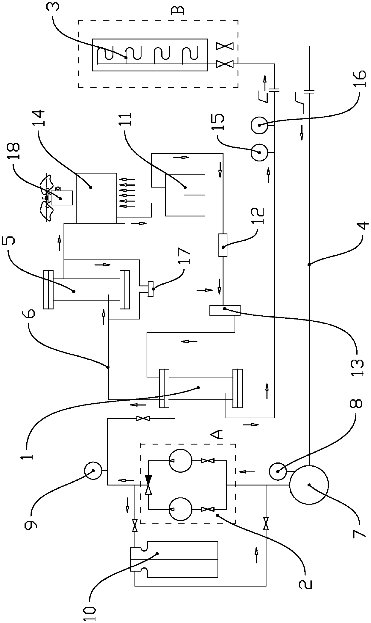 Cooling device of large heating equipment