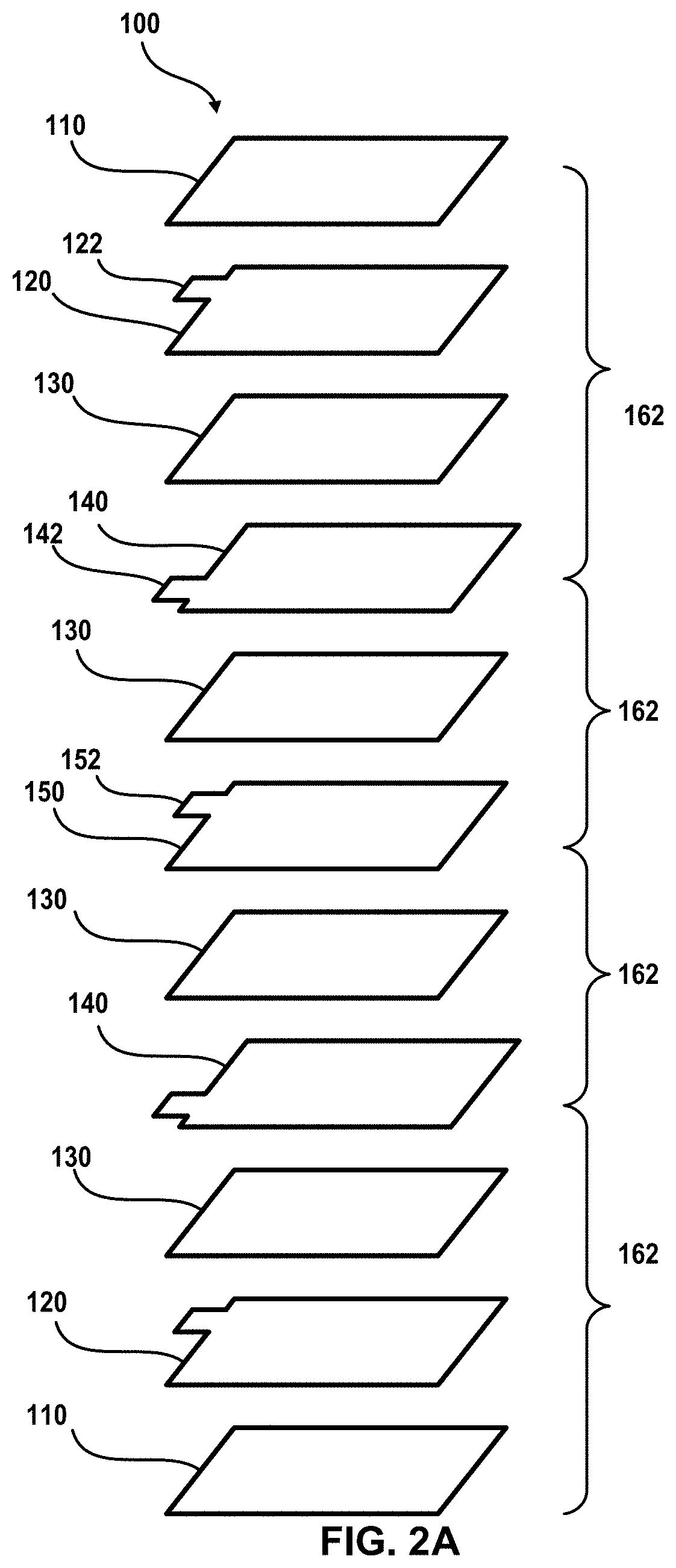 Electrode overlaying configuration for batteries comprising bipolar components