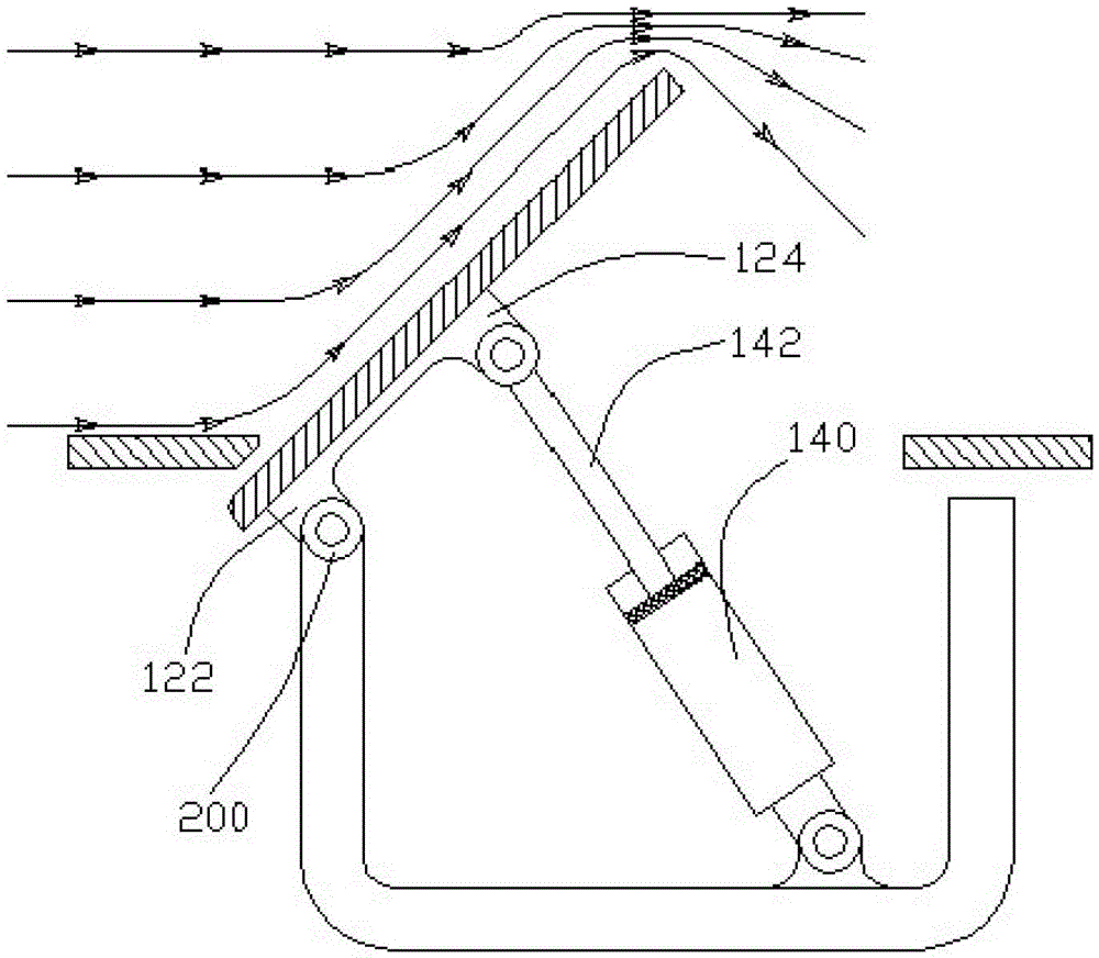 Wind resistance braking device and motor car body using the wind resistance braking device