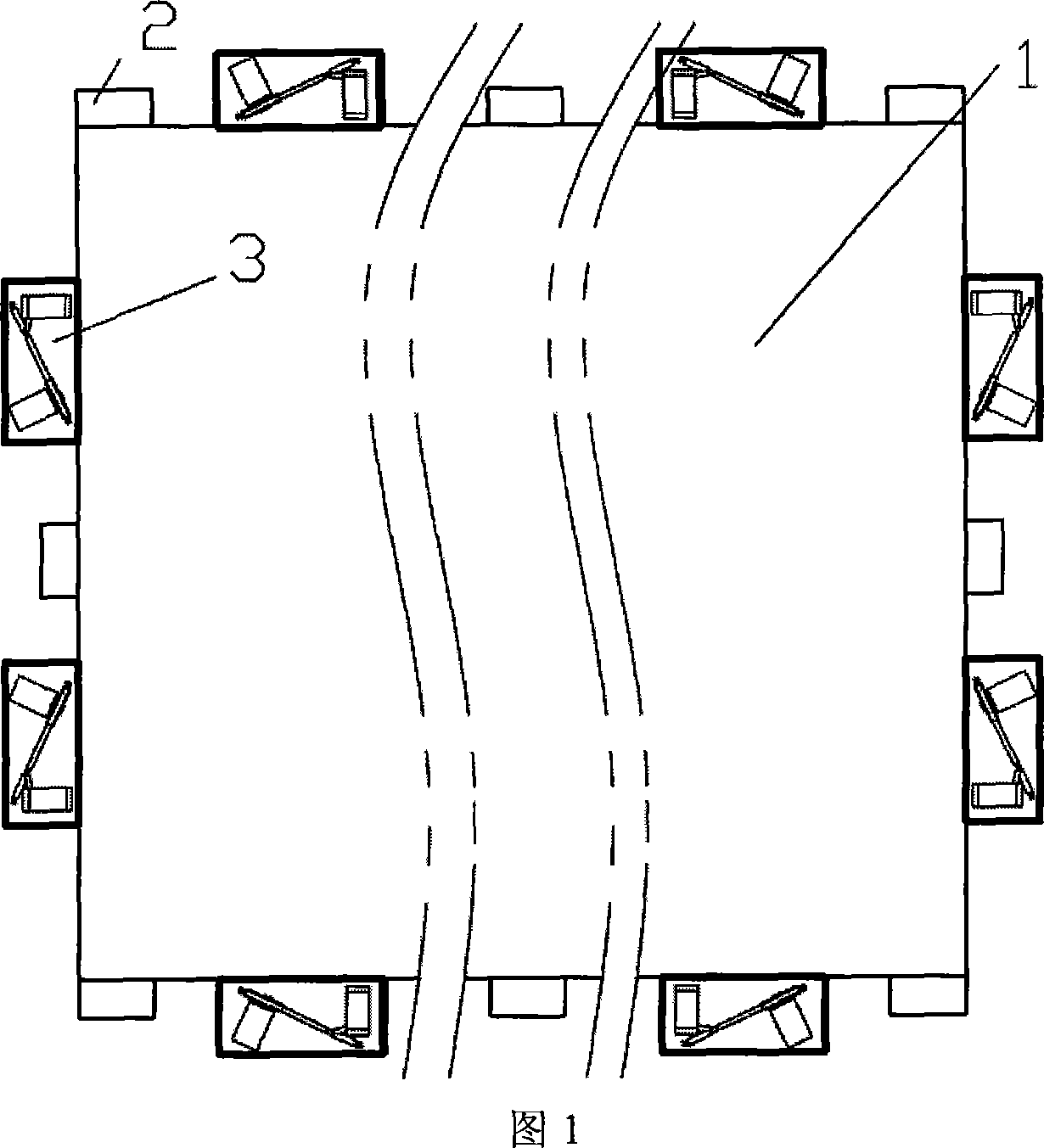 Positioning device for landing containers in use for automatic wharf of containers