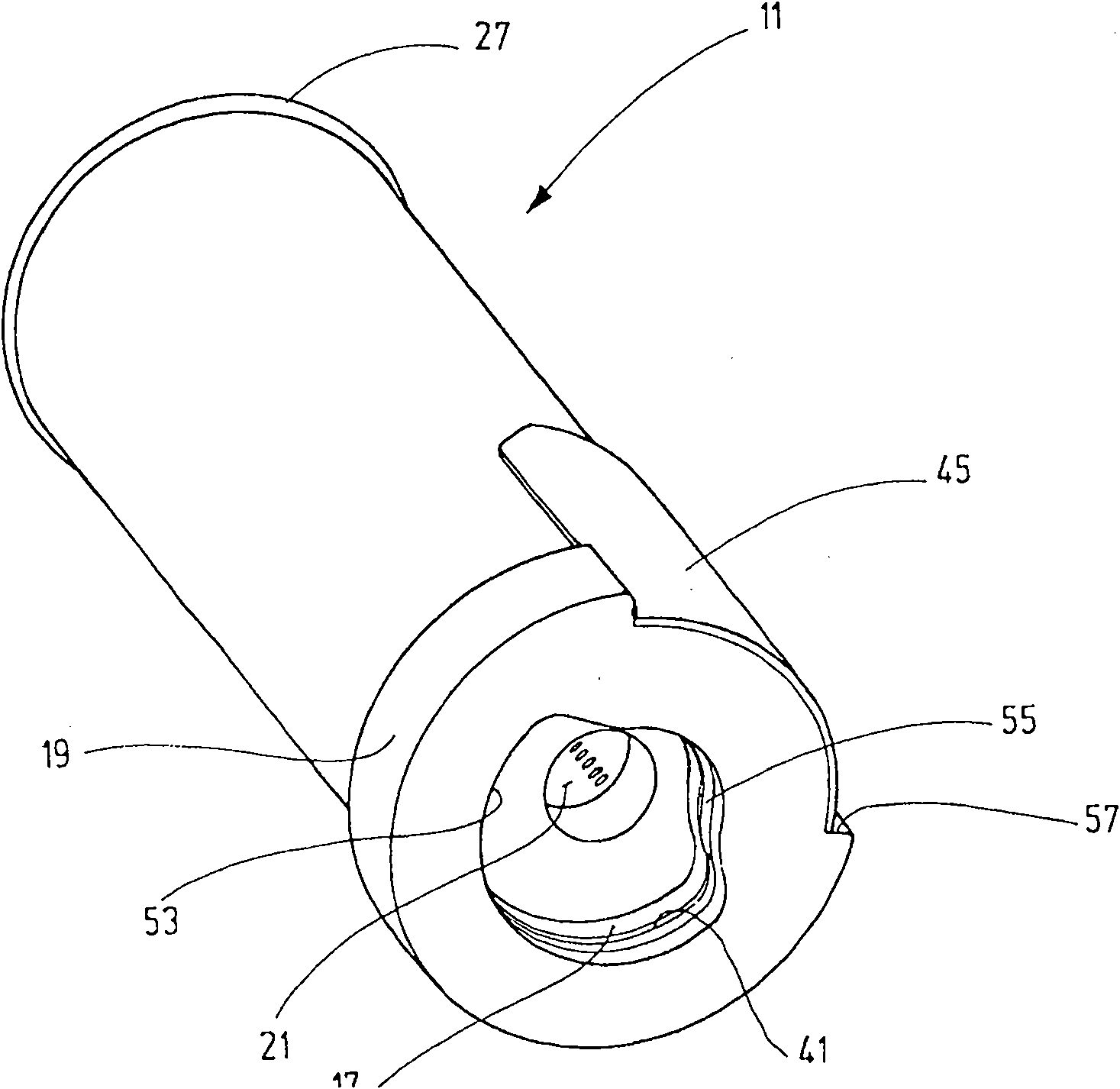 Filter device and filter element for use with such a filter device