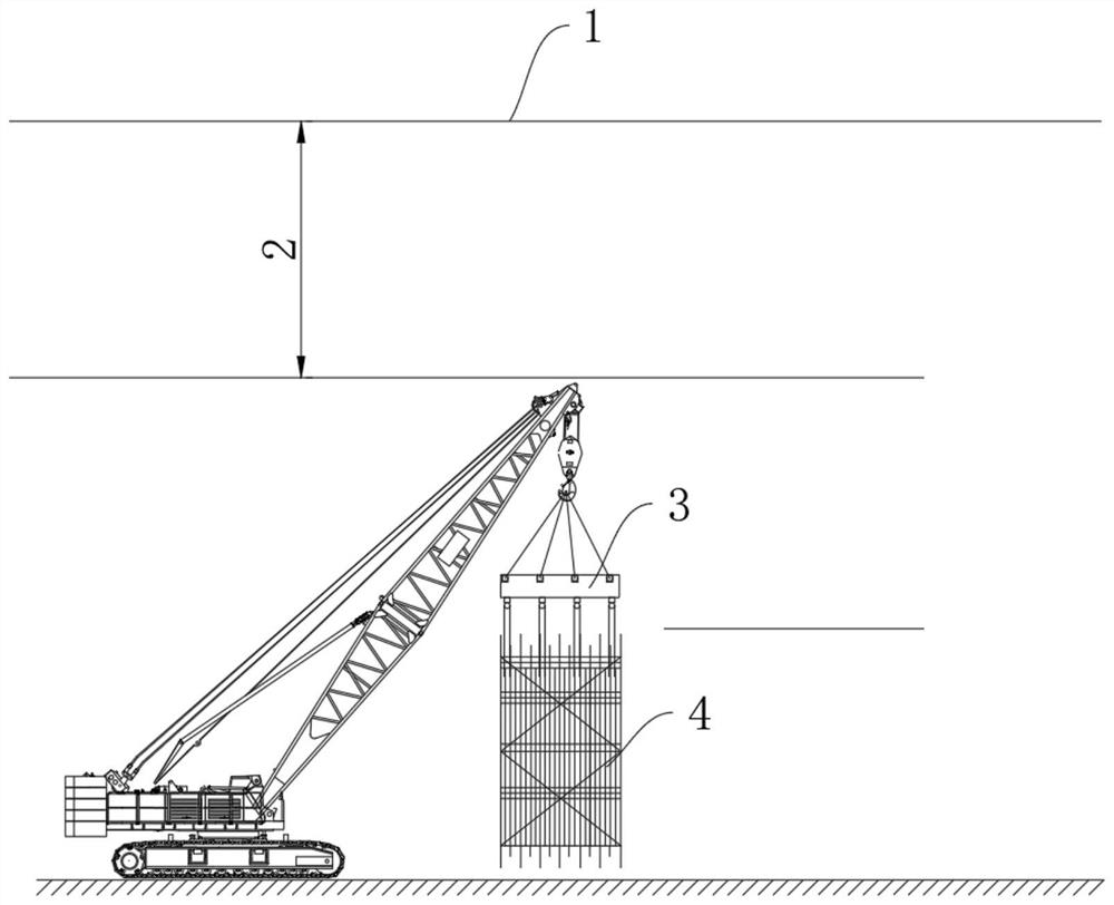 A hoisting method for reinforcement cages of underground diaphragm walls in height-limited areas