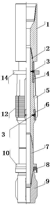 Method for casing pipe downward running operation through casing pipe driving head