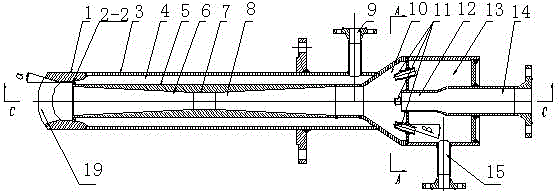 Heavy oil catalytic cracking feeding atomizing nozzle