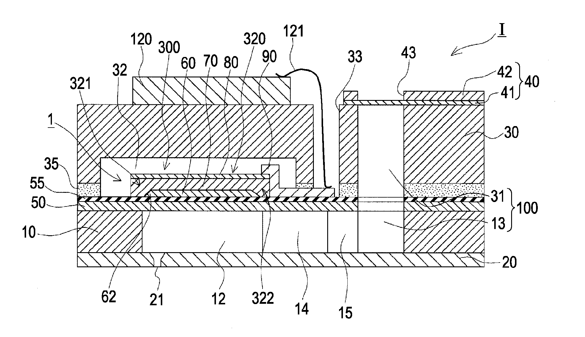 Actuator device and liquid ejecting head including the same