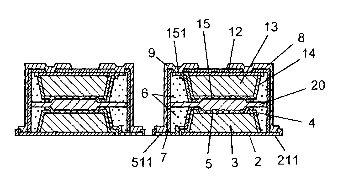 Magnetic disc device piezoelectric actuator with mirror-symmetrical relationship and connection arrangement